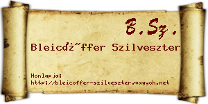 Bleicöffer Szilveszter névjegykártya